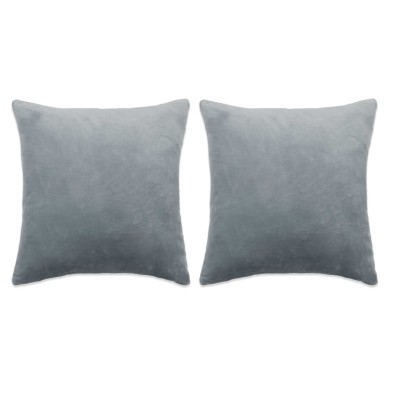 Cojines de tela grises 45x45 cm 2 unidades