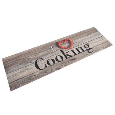 Alfombra de cocina lavable terciopelo Cooking gris 45x150 cm