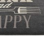 Alfombra de cocina lavable terciopelo negro 60x180 cm