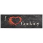 Alfombra de cocina lavable terciopelo Cooking negro 60x180 cm