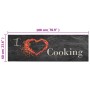 Alfombra de cocina lavable terciopelo Cooking negro 60x180 cm