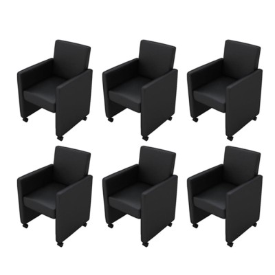 Sillas de comedor 6 unidades cuero sintético negro