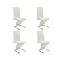Sillas de comedor 4 unidades cuero sintético blanco