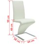 Sillas de comedor 4 unidades cuero sintético blanco