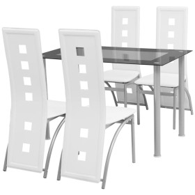 Conjunto de comedor de cinco piezas blanco