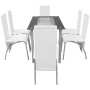 Conjunto de comedor de siete piezas blanco