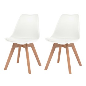 Sillas de comedor 2 unidades plástico blanco