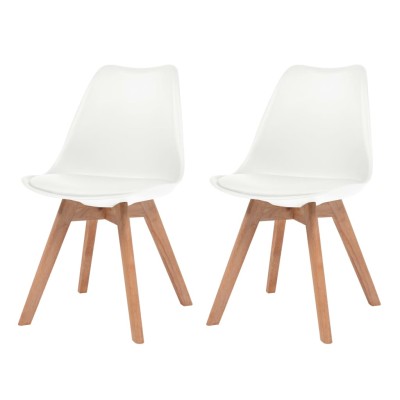 Sillas de comedor 2 unidades plástico blanco