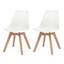 Sillas de comedor 2 unidades plástico blanco