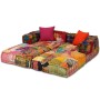 Puf modular de 2 plazas de tela patchwork