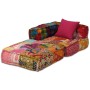 Puf modular de 2 plazas de tela patchwork