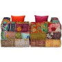 Puf modular de 2 plazas de tela patchwork