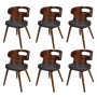 Sillas de comedor 6 uds cuero sintético marrón
