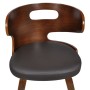 Sillas de comedor 6 uds cuero sintético marrón