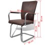 Sillas de comedor voladizas 6 unidades leathaire marrón