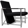 Sillones 2 unidades estructura cromada cuero sintético negro