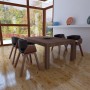 Sillas de comedor 4 uds madera curvada y cuero sintético