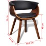 Sillas de comedor 4 uds madera curvada y cuero sintético