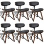 Sillas de comedor 6 unidades madera curvada y cuero artificial