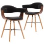 Sillas de comedor 2 uds cuero sintético y madera curvada negro