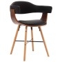 Sillas de comedor 2 uds cuero sintético y madera curvada negro