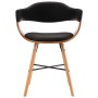 Sillas de comedor 2 uds cuero sintético y madera curvada negro