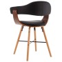 Sillas de comedor 2 uds cuero sintético y madera curvada negro
