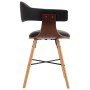 Sillas de comedor 2 uds cuero sintético y madera curvada negro