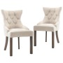 Sillas de comedor 2 unidades de tela beige
