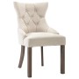Sillas de comedor 2 unidades de tela beige