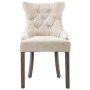 Sillas de comedor 2 unidades de tela beige