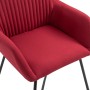Sillas de comedor 2 unidades tela rojo tinto
