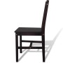 Sillas de comedor 6 unidades madera de pino marrón oscuro