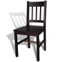 Sillas de comedor 6 unidades madera de pino marrón oscuro