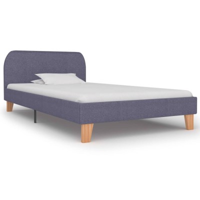 Estructura de cama sin colchón tela gris claro 90x200 cm