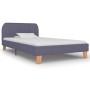 Estructura de cama sin colchón tela gris claro 90x200 cm