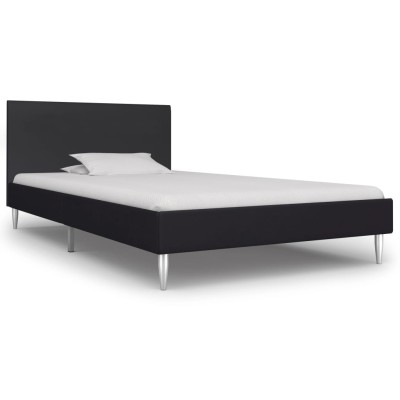 Estructura de cama sin colchón tela negro 90x200 cm