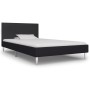 Estructura de cama sin colchón tela negro 90x200 cm