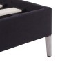 Estructura de cama sin colchón tela negro 90x200 cm