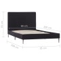 Estructura de cama sin colchón tela negro 90x200 cm