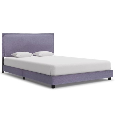 Estructura de cama sin colchón tela gris claro 140x200 cm