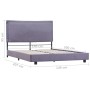 Estructura de cama sin colchón tela gris claro 140x200 cm