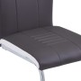 Sillas de comedor voladizas 2 unidades cuero sintético gris