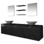 Conjunto de muebles de baño y lavabo 8 piezas negro