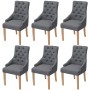 Sillas de comedor 6 unidades tela gris oscuro