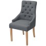 Sillas de comedor 6 unidades tela gris oscuro