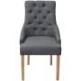 Sillas de comedor 6 unidades tela gris oscuro