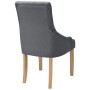 Sillas de comedor 6 unidades tela gris oscuro
