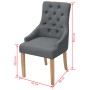 Sillas de comedor 6 unidades tela gris oscuro