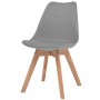Sillas de comedor 6 unidades plástico gris